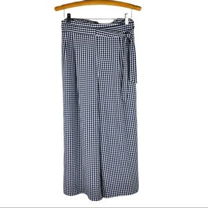 Philosophy black white gingham wide leg crop pants XL